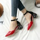 Pointed Toe Ankle Strap Dorsay Pumps
