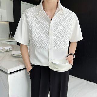 Short-sleeve Woven Panel Shirt