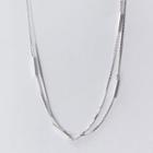 925 Sterling Silver Layered Necklace S925 Silver - As Shown In Figure - One Size