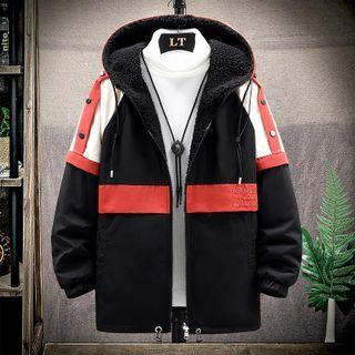 Panel Hooded Zipped Jacket