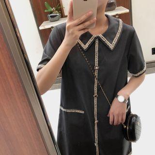 Short-sleeve Mini Collared Dress