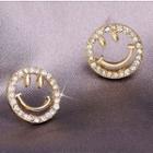 Rhinestone Smiley Earring 10 - 1 Pair - As Shown In Figure - One Size