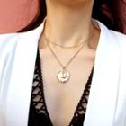 Embossed Face Pendant Alloy Choker Necklace