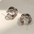 Irregular Acrylic Open Hoop Earring 1 Pair - 1923 - Gray - One Size