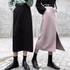 Slit Straight Fit Midi Skirt