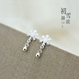 Snowflake 925 Sterling Silver Drop Earring