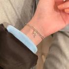 Rose Pendant Alloy Bracelet 1 Pc - Silver - One Size