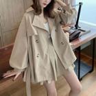 Set: Double Breasted Trench Coat + A-line Skirt