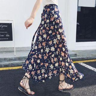 Print Maxi A-line Chiffon Skirt