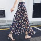 Print Maxi A-line Chiffon Skirt