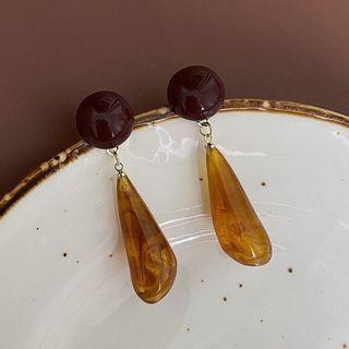 Resin Drop Earring 1 Pair - Brown - One Size