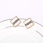 Rhinestone Acetate Square Earring 1 Pair - Gold - One Size