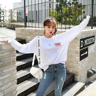 Letter-print Boxy Pullover