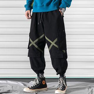 Drawstring Striped Pocketed Pants