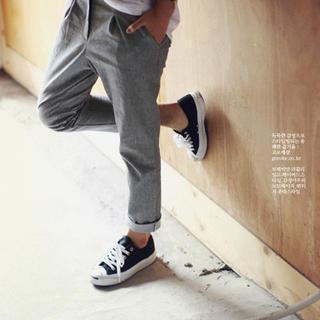Pinstriped Tapered Pants