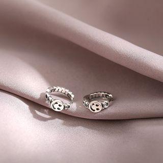 Smiley Face Hoop Earring 1 Pair - Smiley Face Hoop Earring - One Size