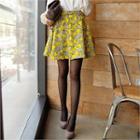 Floral Pattern A-line Mini Skirt