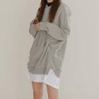 Mock Two-piece Ruched Hoodie Dress