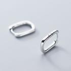 Geometric Shape Hoop Earring 1 Pair - Silver - One Size