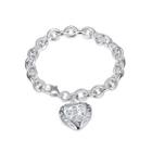 Romantic Heart Bracelet Silver - One Size