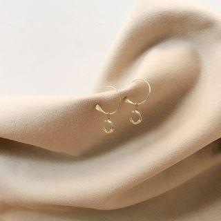 Lettering Hoop Drop Hook Earring 1 Pair - As Shown In Figure - One Size