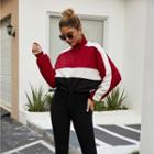 Color Panel Half-zip Cropped Pullover