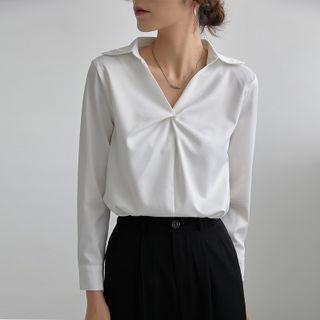 Crinkled Satin Blouse