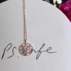 Rhinestone Star Pendant Necklace Rose Gold - One Size