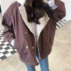 Furry Denim Hooded Jacket