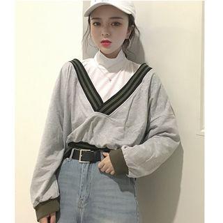Long-sleeve Turtleneck T-shirt / V-neck Pullover