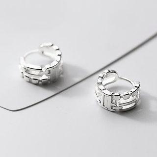 Sterling Silver Layered Hoop Earring 1 Pair - Silver - One Size
