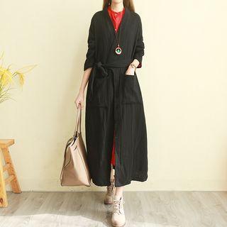 Open Front Lace-up Long Jacket