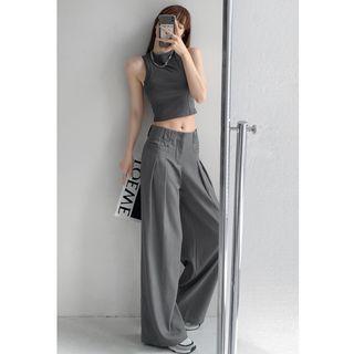 Pleated High-waist Wide-leg Dress Pants In 5 Colors
