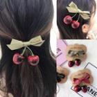 Cherry Bow Accent Hair Clip