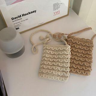 Scallop-edge Knit Crossbody Bag