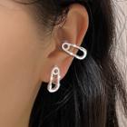 Rhinestone Cuff Earring 1 Pc - Right - Silver - One Size