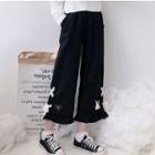 Rabbit Embroidered Wide Leg Pants