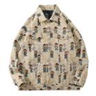 Bear Jacquard Button-up Jacket