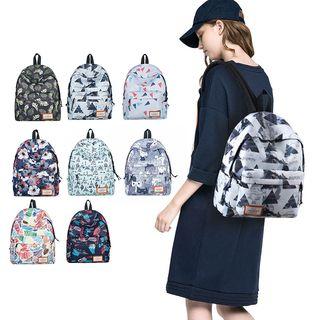 Floral Printed Canvas Backpack