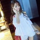 Cutout Shoulder Bell-sleeve Top