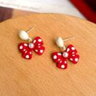 Sterling Silver Dotted Bow Ear Stud / Clip-on Earring