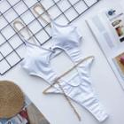 Chain Strap Cut-out Swimsuit