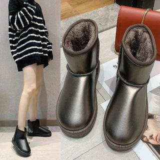 Rhinestone Panel Round Toe Snow Boots