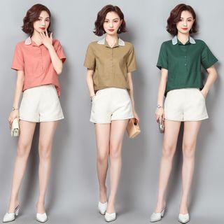 Short-sleeve Linen Overhead Shirt