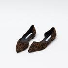 Faux-suede Pointy-toe Leopard Flats