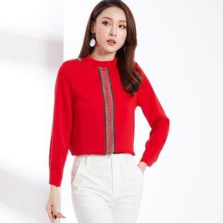 Metal Fringe Chiffon Blouse