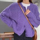 Cable Knit Long-sleeve Sweater Cardigan
