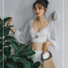 Puff-sleeve Bow Bikini