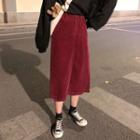 Straight-fit Midi Corduroy Skirt
