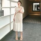 Mock-two Short-sleeve Slim-fit Dress